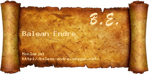 Balean Endre névjegykártya
